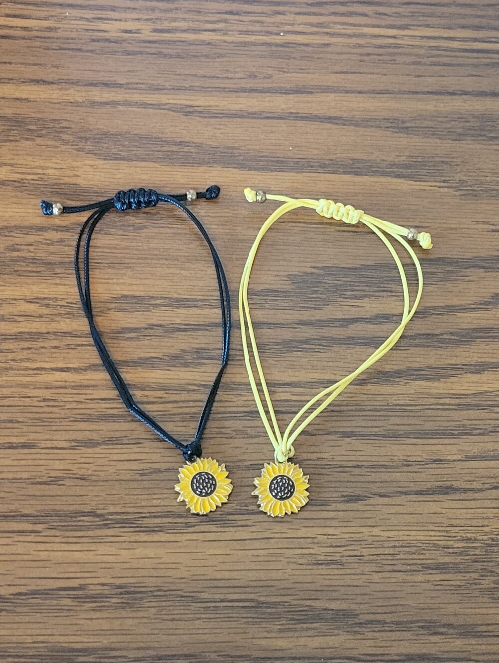 Stay Bright Bundle! All Ages Sunflower Charm Bracelet Set of 2 Yellow and Black.